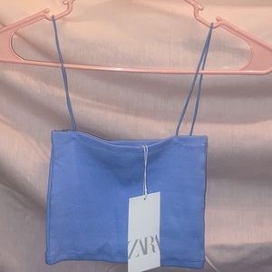 ZARA blue crop top